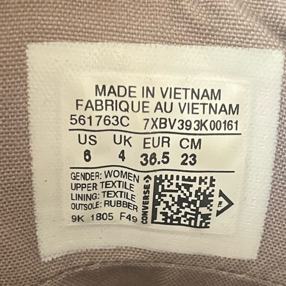 SOLD • Beige-Grey & White Converse - Maddison Style - Picture 6 of 7